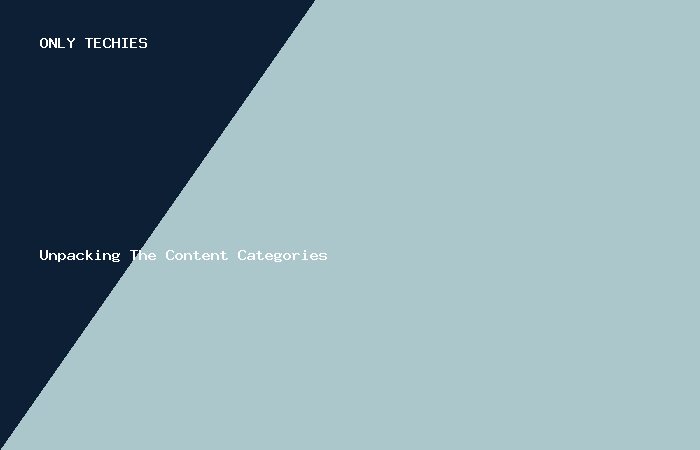 Unpacking the Content Categories